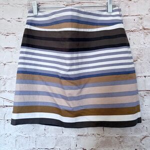 Loft petites striped linen cotton short shirt